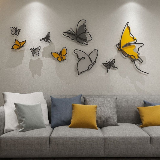Butterflies Metal Wall Art, Set of 8 Pieces