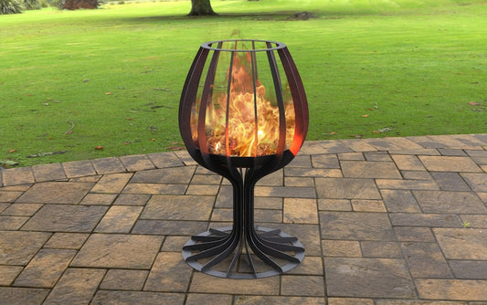 Sleek Wineglass Metal Fire Pit
