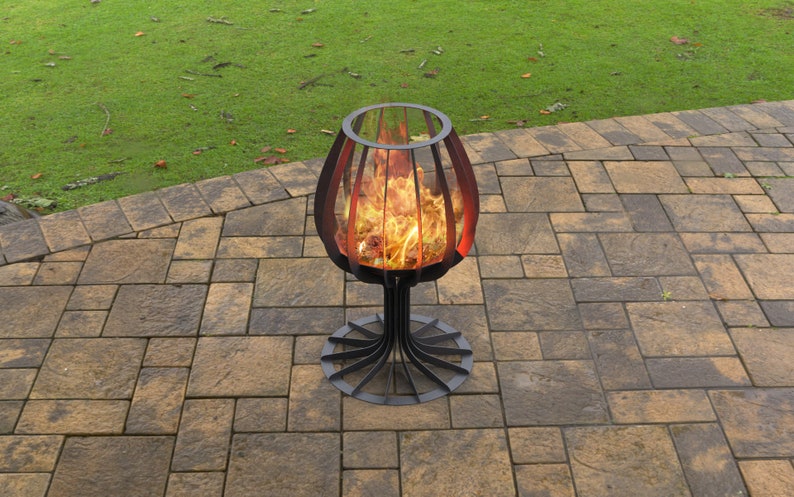 Sleek Wineglass Metal Fire Pit