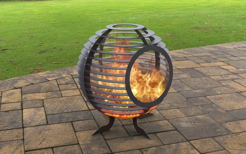 Sphere Ball with round hole Metal Fire Pit
