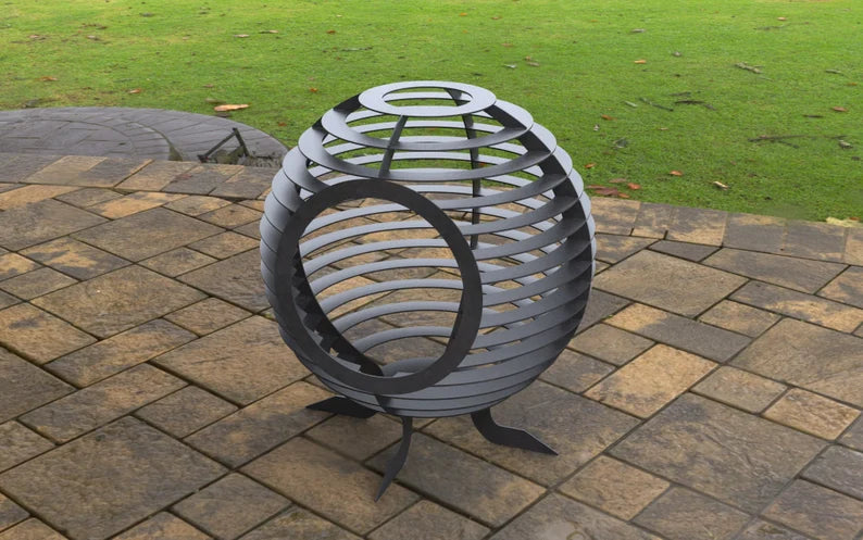 Sphere Ball with round hole Metal Fire Pit