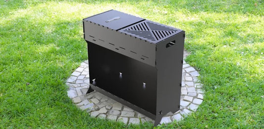 Elegance Brazier Metal Fire Pit + BBQ Grill