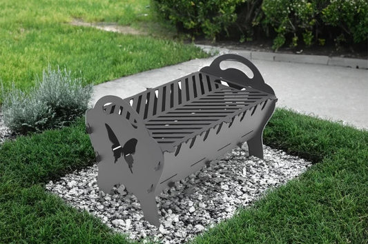 Butterfly Bliss Metal Fire Pit + BBQ Grill