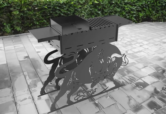 Pit Bull Metal Fire Pit + BBQ Grill