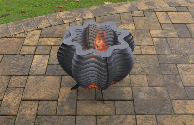 Segmental Octahedral Metal Fire Pit