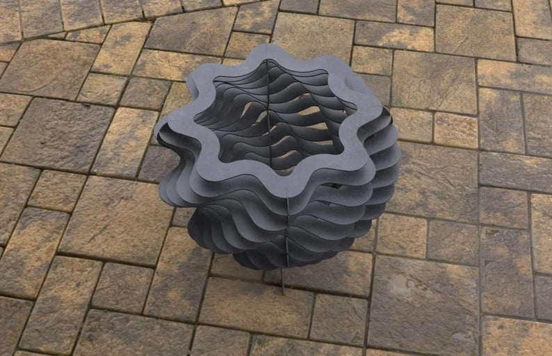 Segmented Twisted Metal Fire Pit