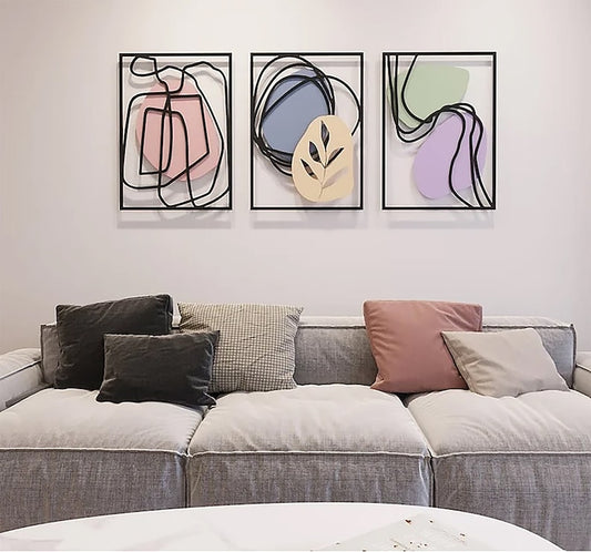 Illusion Metal Wall Art, Set of 3 Pieces