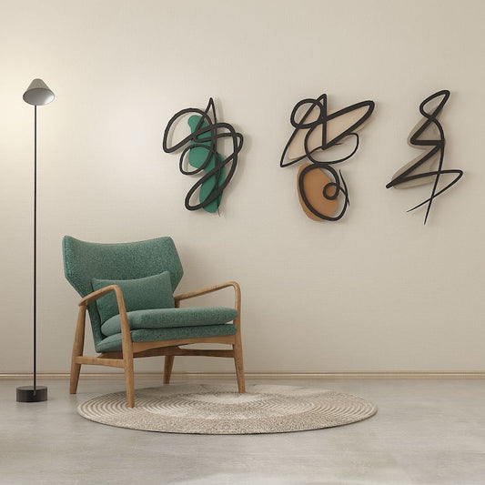 Tones Metal Wall Art, Set of 3 Pieces