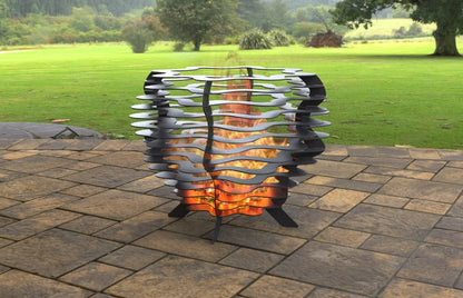 Segmented Twisted Metal Fire Pit