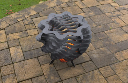 Segmented Twisted Metal Fire Pit