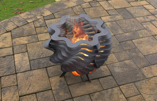 Segmented Twisted Metal Fire Pit