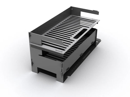 Compact Flame Metal Fire Pit + BBQ Grill