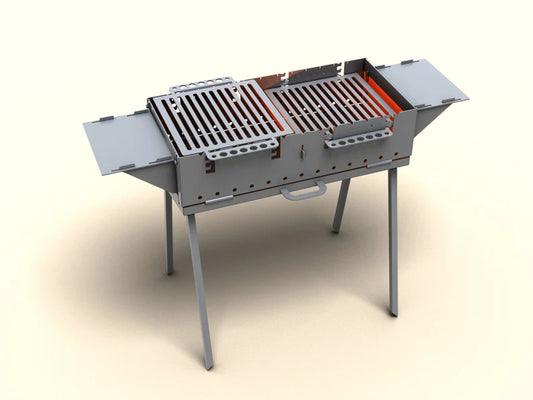 IronLift Metal Fire Pit + BBQ Grill