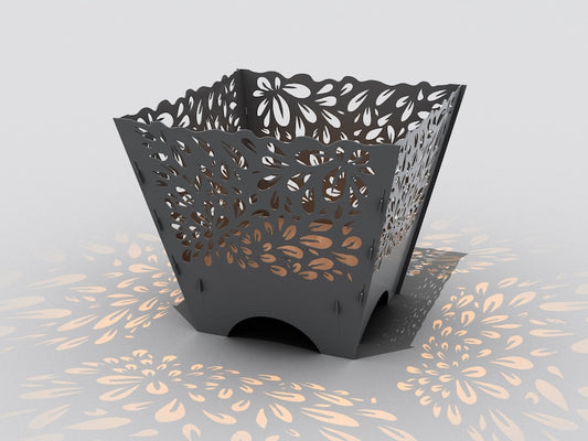 Flowers Metal Fire Pit