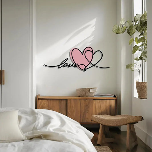 Love, Heart Metal Wall Art