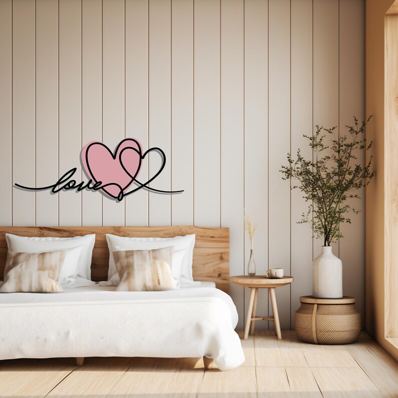 Love, Heart Metal Wall Art