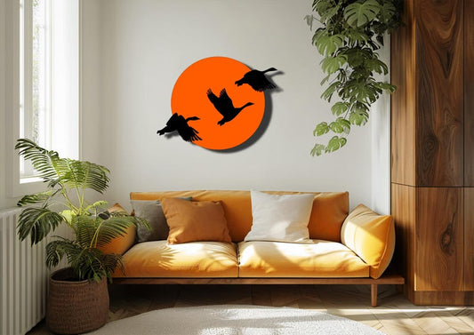 Silhouettes at Sunset Metal Wall Art