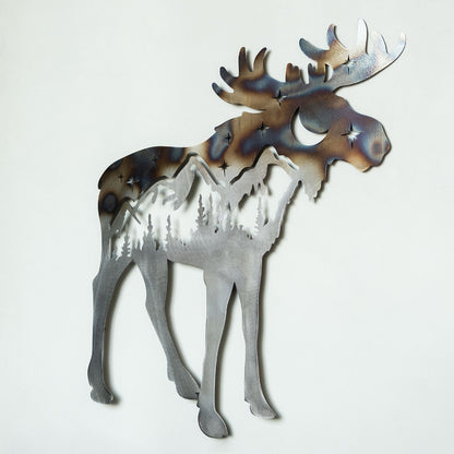 Landscape Moose Metal Wall Art
