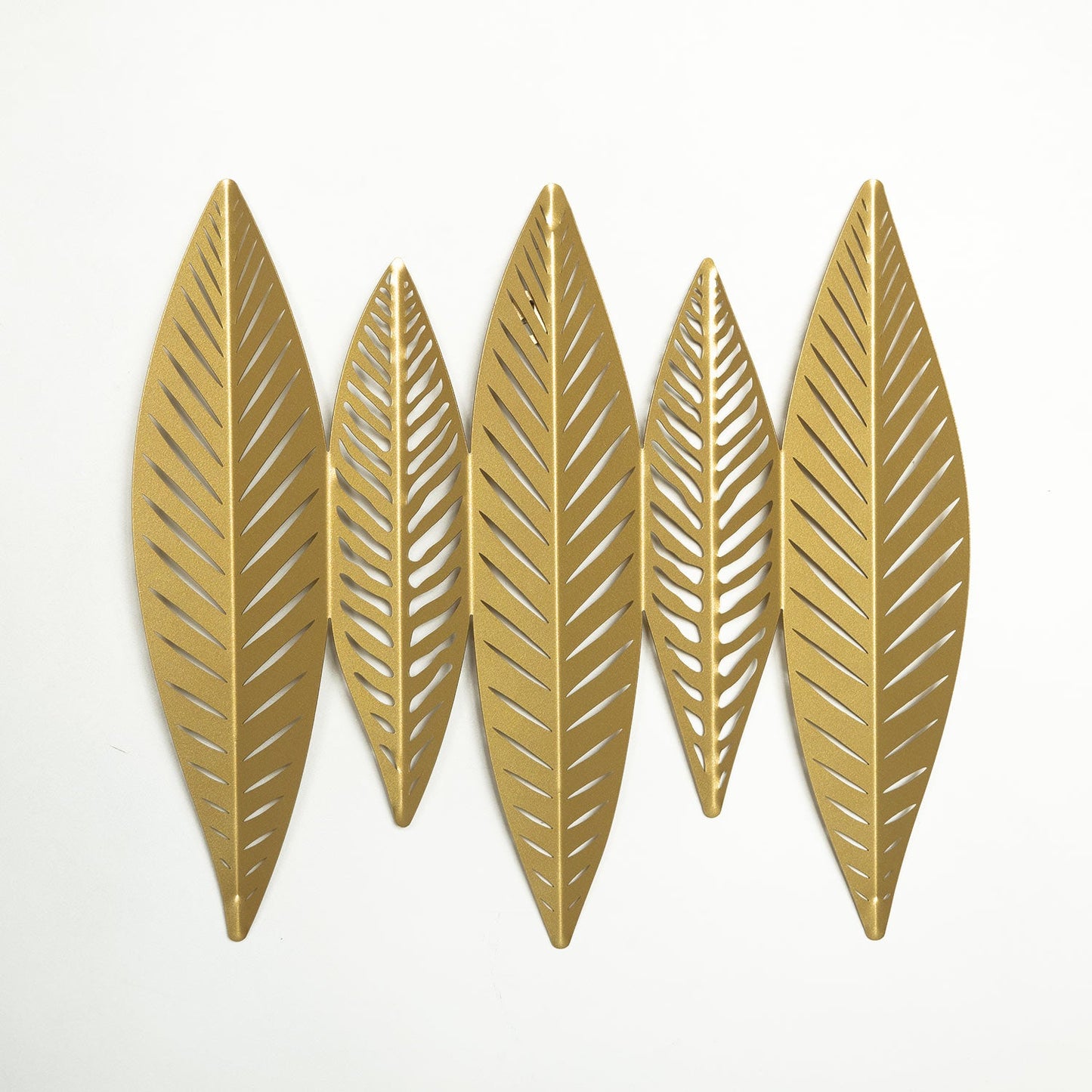 3D Gold Leaves Metal Wall Art