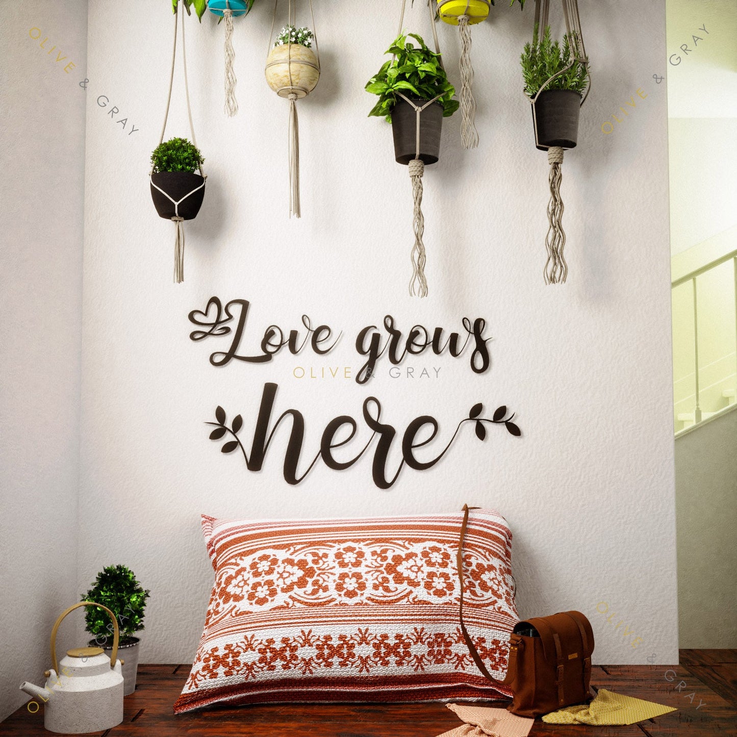 Love Grows Here Metal Wall Art