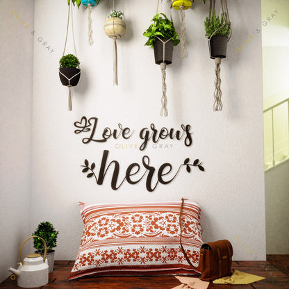 Love Grows Here Metal Wall Art
