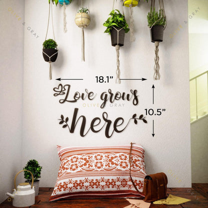 Love Grows Here Metal Wall Art