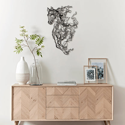 Metal Horse Line Wall Art