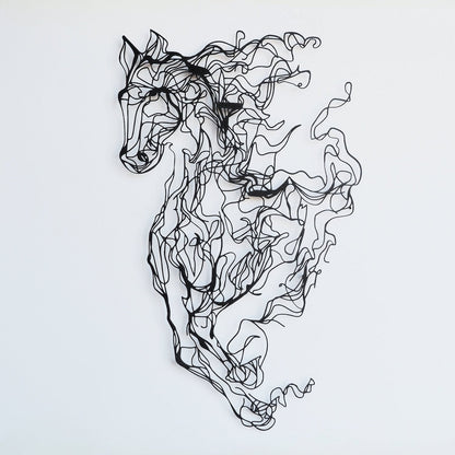 Metal Horse Line Wall Art
