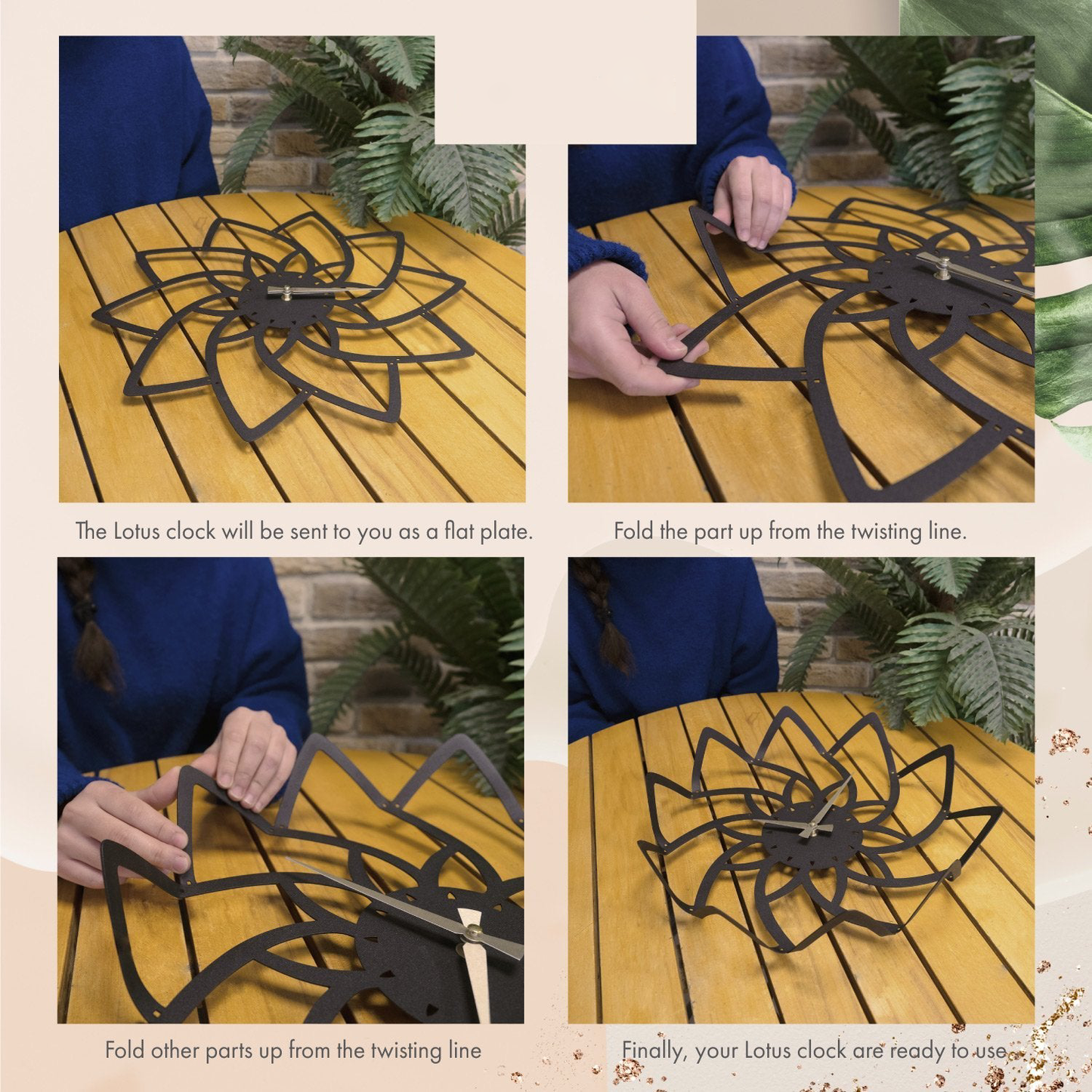 Lotus Metal Wall Clock