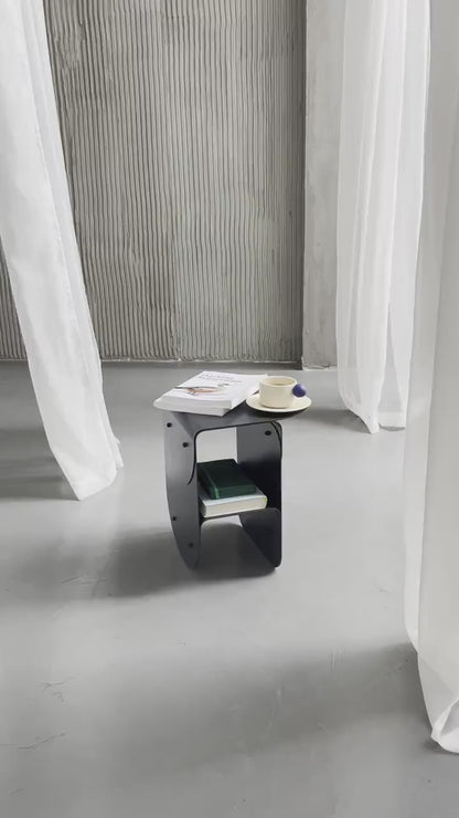 Arc Bedside Table – Coated Steel Edition