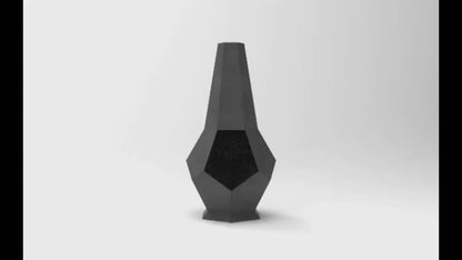 Chimney Hexagon Stone Metal Fire Pit