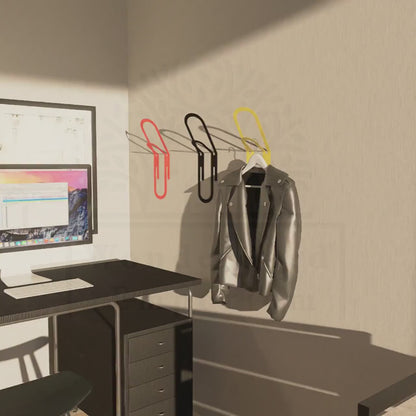 Wall Mounted Paperclip Clothes Hanger