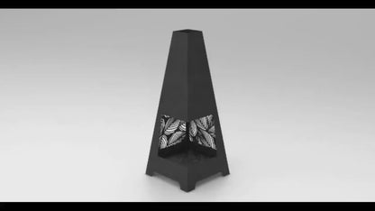 Tree Leaves Pyramid Metal Fire Pit