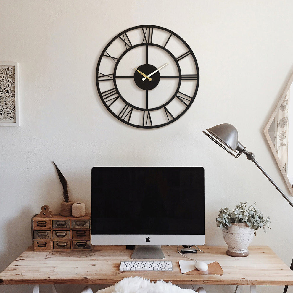 Roman Metal Wall Clock