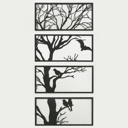 Tree Metal Wall Art, Set of 4 Pieces