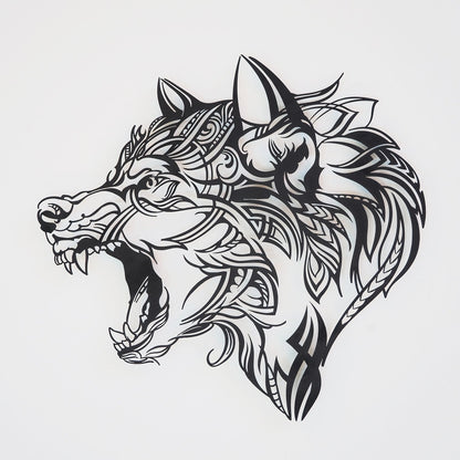 Tribal Wolf Metal Wall Art