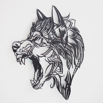 Tribal Wolf Metal Wall Art