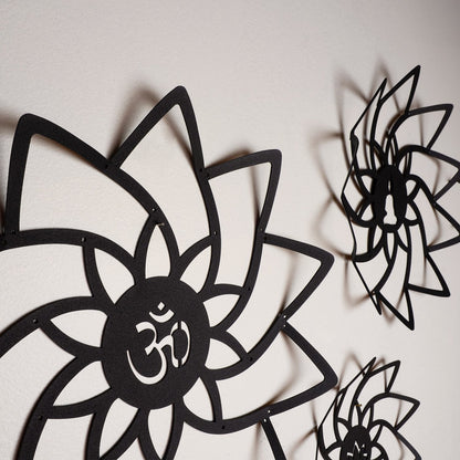 Lotus Metal Wall Art, Set of 3 Pieces