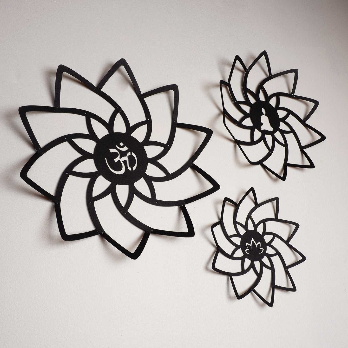Lotus Metal Wall Art, Set of 3 Pieces