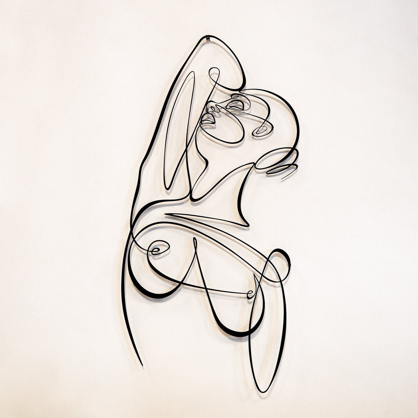 Woman Body Silhouette Metal Line Art