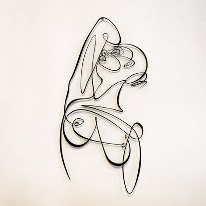 Woman Body Silhouette Metal Line Art