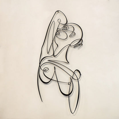 Woman Body Silhouette Metal Line Art